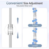 EMART Robuust achtergrondstatief, 2,5 x 3 m, verstelbaar buis- en drapeerachtergrondstatief met 4,2 kg platte metalen voet, fotoachtergrondstatief voor feestjes, bruiloften, videostudio's,