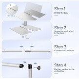 EMART Robuust achtergrondstatief, 2,5 x 3 m, verstelbaar buis- en drapeerachtergrondstatief met 4,2 kg platte metalen voet, fotoachtergrondstatief voor feestjes, bruiloften, videostudio's,