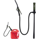 Brandstof overvulpomp elektrische jerrycan pomp vloeistoftransferpomp met slang & doorstroomcontrolemondstuk, 2,6 GPM voor benzine, diesel, kerosine