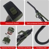 Brandstof overvulpomp elektrische jerrycan pomp vloeistoftransferpomp met slang & doorstroomcontrolemondstuk, 2,6 GPM voor benzine, diesel, kerosine