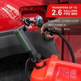 Brandstof overvulpomp elektrische jerrycan pomp vloeistoftransferpomp met slang & doorstroomcontrolemondstuk, 2,6 GPM voor benzine, diesel, kerosine