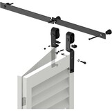 TSMST Klapdeur schuifdeursysteem, 100 cm, complete set, ruimtebesparende schuurdeur, spoorset voor 2 deuren, glad en rustig (zonder deur)