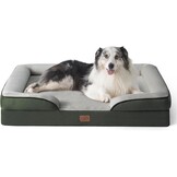 Bedsure Orthopedisch Hondenbed Ergonomische Hondenbank - 89x63 Cm Hondenbank Met Eivormig Kratschuim Voor Middelgrote Honden, Wasbare Antislip Hondenbedden, Hazelnootbruin