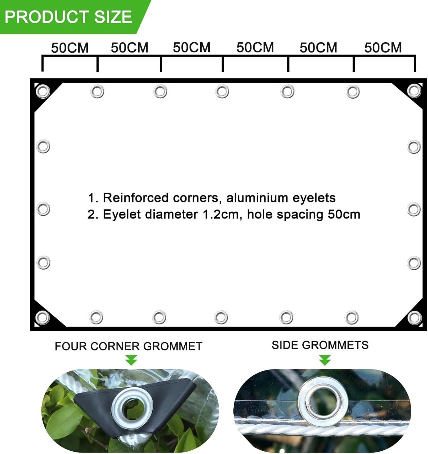 Transparant dekzeil, doorzichtig dekzeil 3×4M waterdicht zwaar belastbaar 420 g/m² doorzichtig zeil, 0,39MM doorzichtige paviljoen zijpanelen, pergola buitengordijn regenhoes scheurbestendig perspex