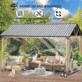 Transparant dekzeil, doorzichtig dekzeil 3×4M waterdicht zwaar belastbaar 420 g/m² doorzichtig zeil, 0,39MM doorzichtige paviljoen zijpanelen, pergola buitengordijn regenhoes scheurbestendig perspex