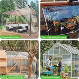 Transparant dekzeil, doorzichtig dekzeil 3×4M waterdicht zwaar belastbaar 420 g/m² doorzichtig zeil, 0,39MM doorzichtige paviljoen zijpanelen, pergola buitengordijn regenhoes scheurbestendig perspex
