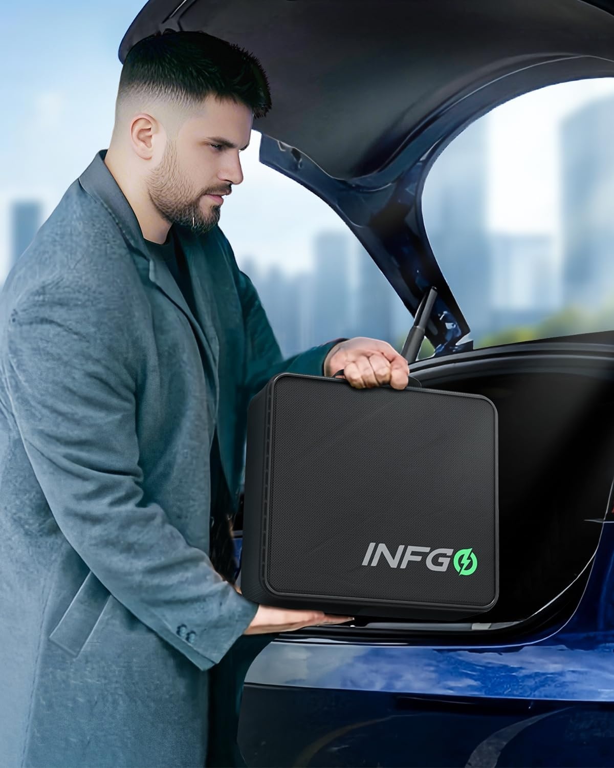 Mobiele Wallbox 11 kW [3-fasig, 8,1 m, 6-16 A], EV oplader met instelbaar laadvermogen en timerfunctie, type 2 oplaadkabel CEE-stekker voor model Y/3, ID.3, i4, EQB, e-tron enz., zwart