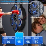 Music Boxing Machine, Electronic LED Boxing Machine, 9 Functions and 18 Speeds and Counting Mode, Bluetooth Wall Mounted Boxing Goal with Boxing Gloves for Adults and Children