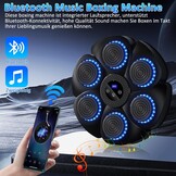 Music Boxing Machine, Electronic LED Boxing Machine, 9 Functions and 18 Speeds and Counting Mode, Bluetooth Wall Mounted Boxing Goal with Boxing Gloves for Adults and Children