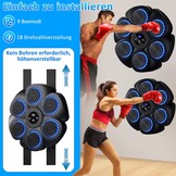 Music Boxing Machine, Electronic LED Boxing Machine, 9 Functions and 18 Speeds and Counting Mode, Bluetooth Wall Mounted Boxing Goal with Boxing Gloves for Adults and Children