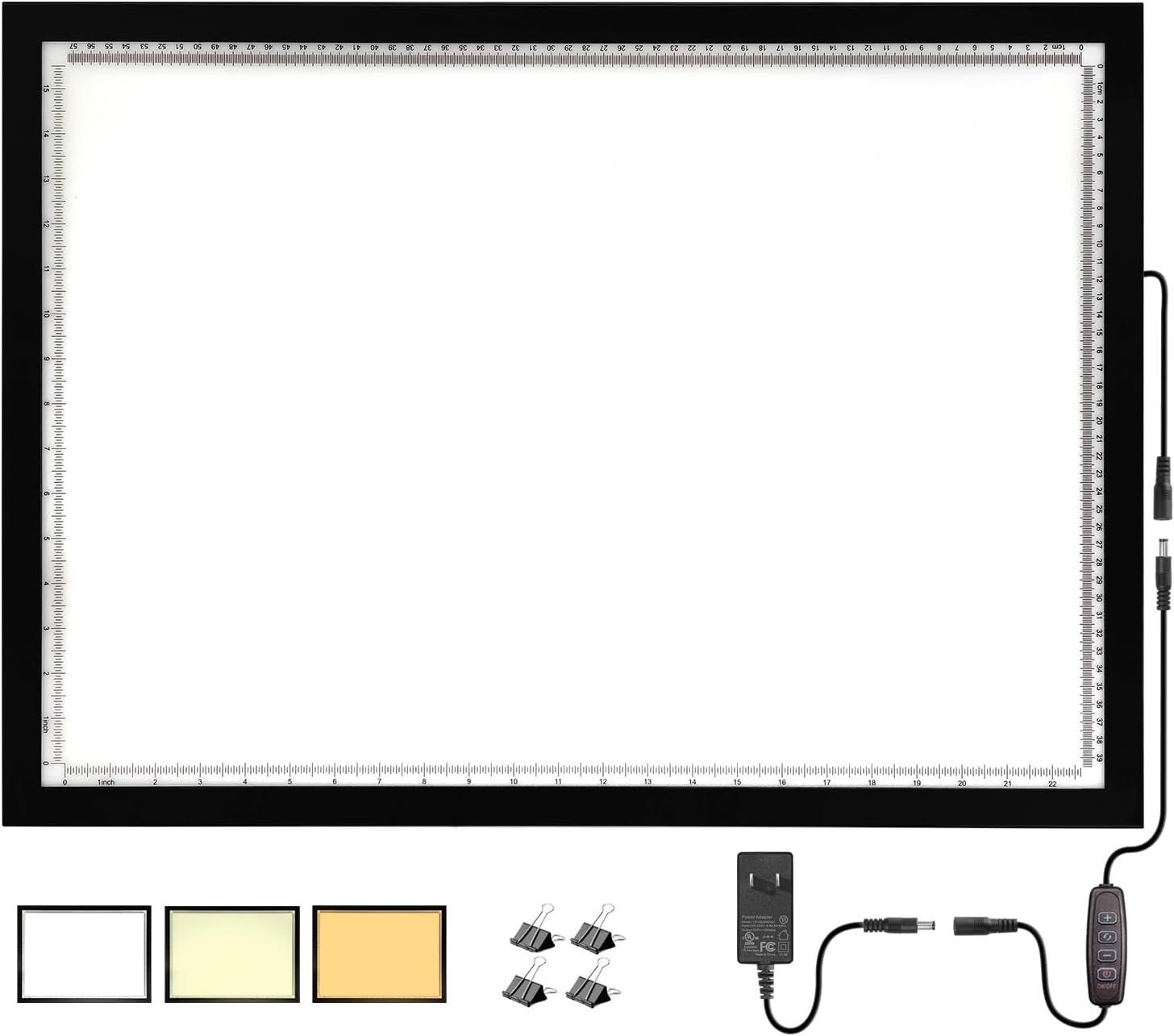 WELZK 10000+ LUX High Bright Light Pad A2, 3 kleuren licht bord met UL-adapter. 10 niveaus/traploos dimmen voor diamant schilderen, traceren, tekenen, schetsen enz