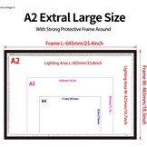 WELZK 10000+ LUX High Bright Light Pad A2, 3 kleuren licht bord met UL-adapter. 10 niveaus/traploos dimmen voor diamant schilderen, traceren, tekenen, schetsen enz