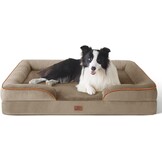 Bedsure Orthopedisch Hondenbed Ergonomische Hondenbank - 89x63 Cm Hondenbank Met Eivormig Kratschuim Voor Middelgrote Honden, Wasbare Antislip Hondenbedden, Hazelnootbruin