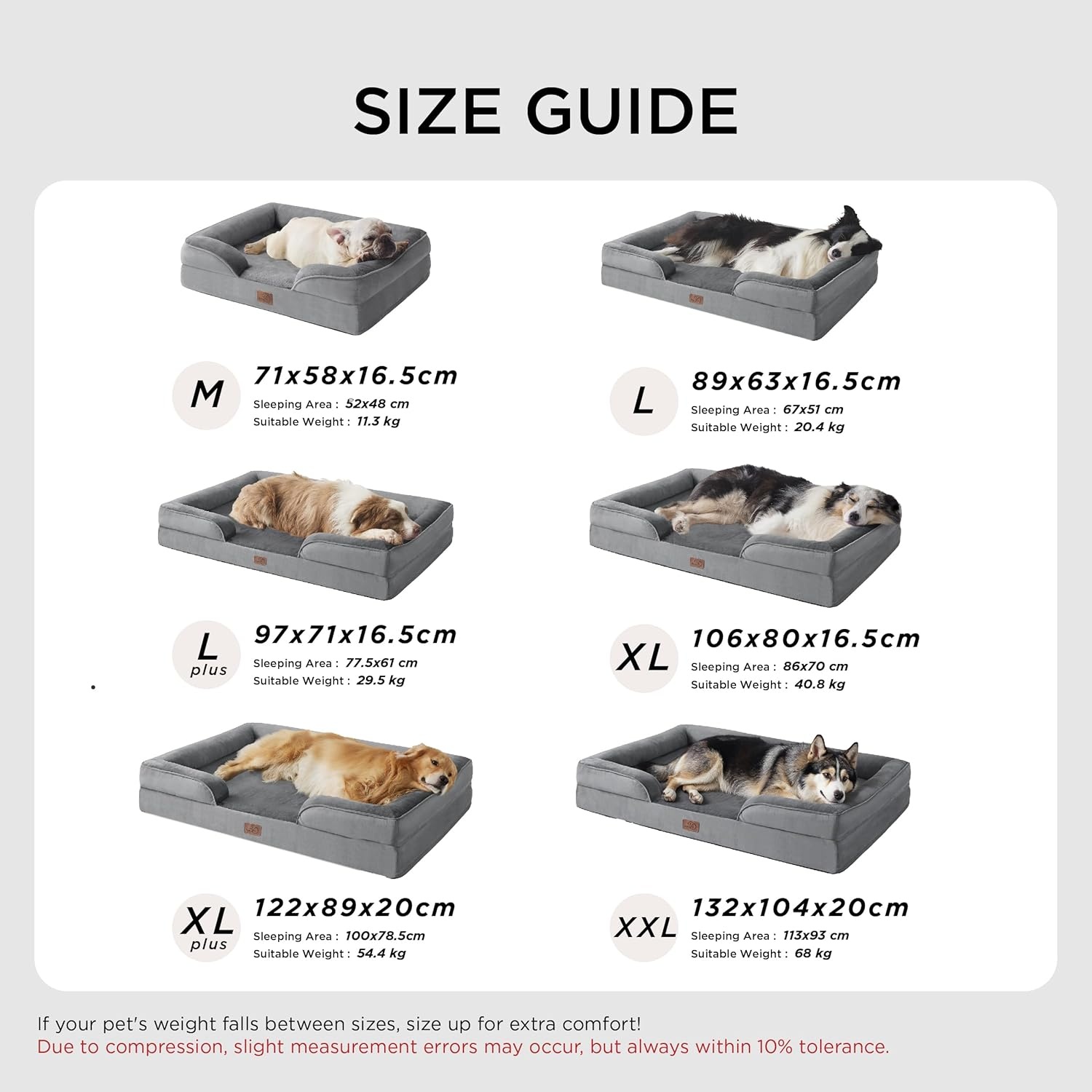 Bedsure Orthopedisch Hondenbed Ergonomische Hondenbank - 89x63 Cm Hondenbank Met Eivormig Kratschuim Voor Middelgrote Honden, Wasbare Antislip Hondenbedden, Hazelnootbruin