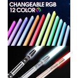 Dueling Lightsaber, Motion Control Lightsaber for Adults, Smooth Swing Lightsaber with 10 Tone Fonts, RGB 12 Colours Changeable, Metal Handle, for Halloween Cosplay Party, S9