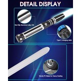 Dueling Lightsaber, Motion Control Lightsaber for Adults, Smooth Swing Lightsaber with 10 Tone Fonts, RGB 12 Colours Changeable, Metal Handle, for Halloween Cosplay Party, S9
