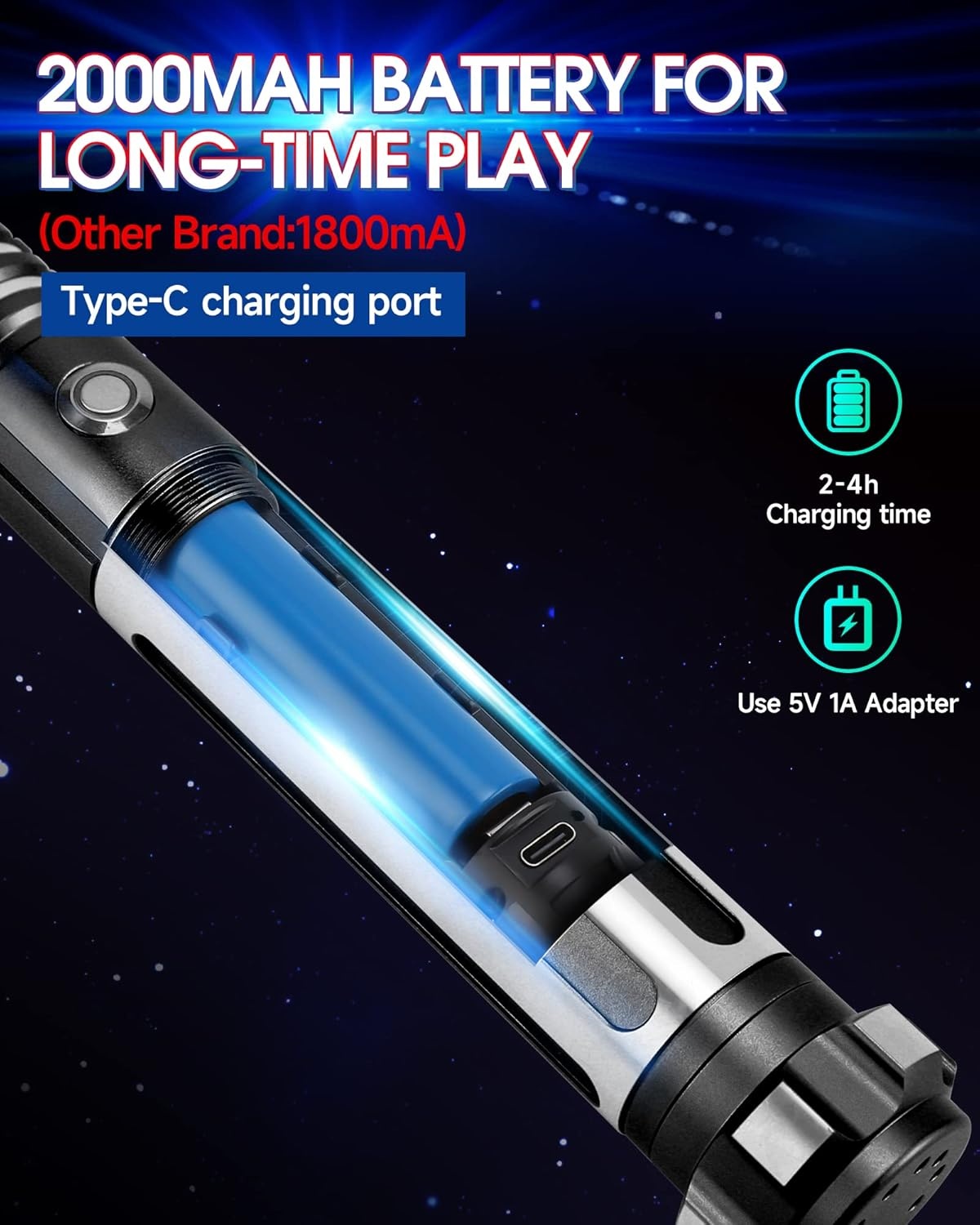 Dueling Lightsaber, Motion Control Lightsaber for Adults, Smooth Swing Lightsaber with 10 Tone Fonts, RGB 12 Colours Changeable, Metal Handle, for Halloween Cosplay Party, S9