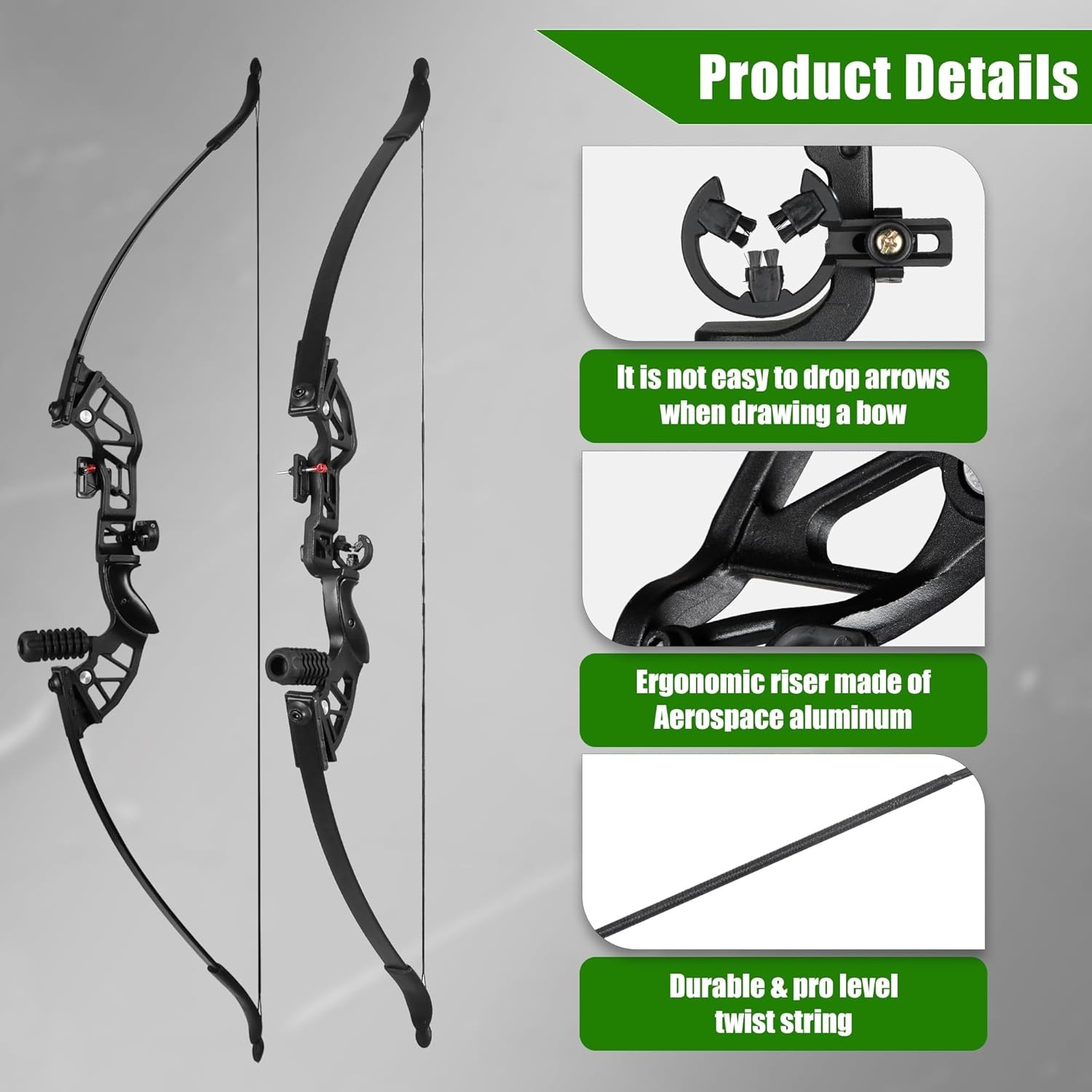 40lbs Archery Recurve Bows Set,Bow and Arrow Adults,Takedown Right Hand Bow with Target Paper Suitable for Outdoor Practice