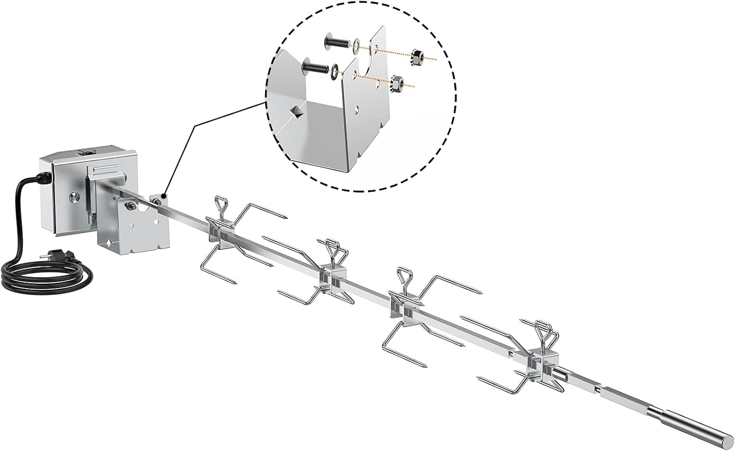 Onlyfire BRK-6035 RVS Rotisserie Kit - 30% Korting - Past op Weber Genesis II