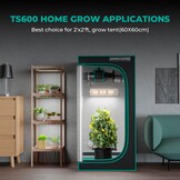 MARS HYDRO TS600 Groeilamp 100 W, led-tuinbouwlamp, volledig spectrum UV Ir, voor 60 x 60 cm, slaapkamer, kweektent, voor binnenteelt, zaailingen, groenten en bloemen