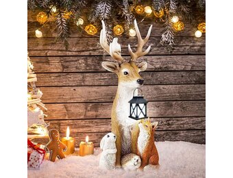 Geretourneerd Tuinfiguur Eland & Vrienden met Lantaarn - 30% Korting