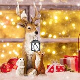 Geretourneerd Tuinfiguur Eland & Vrienden met Lantaarn - 30% Korting