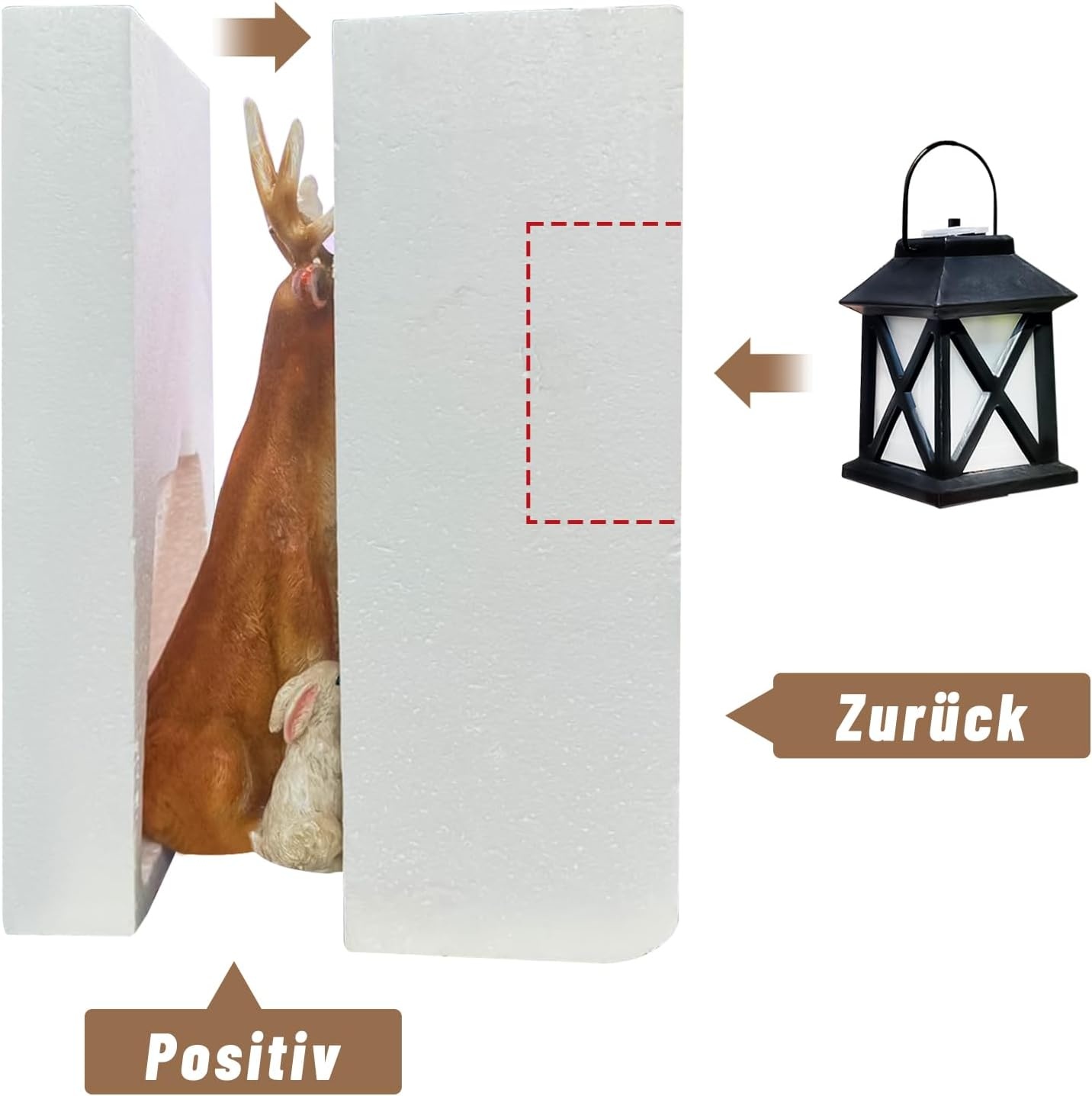 Geretourneerd Tuinfiguur Eland & Vrienden met Lantaarn - 30% Korting