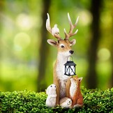 Geretourneerd Tuinfiguur Eland & Vrienden met Lantaarn - 30% Korting