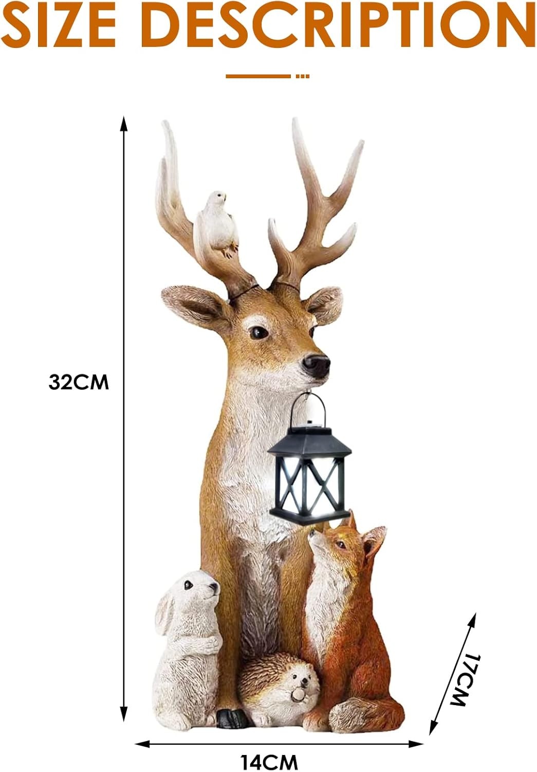 Geretourneerd Tuinfiguur Eland & Vrienden met Lantaarn - 30% Korting