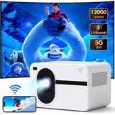 Projector with 5G WiFi Bluetooth, Mini Outdoor/Home Video Projector, Full HD Native 1080P, Portable Projector, 4K Home Cinema, 15000 Lumens, Compatible with iPhone/Android/HDMI/USB/PS5/TV Stick/X-Box.
