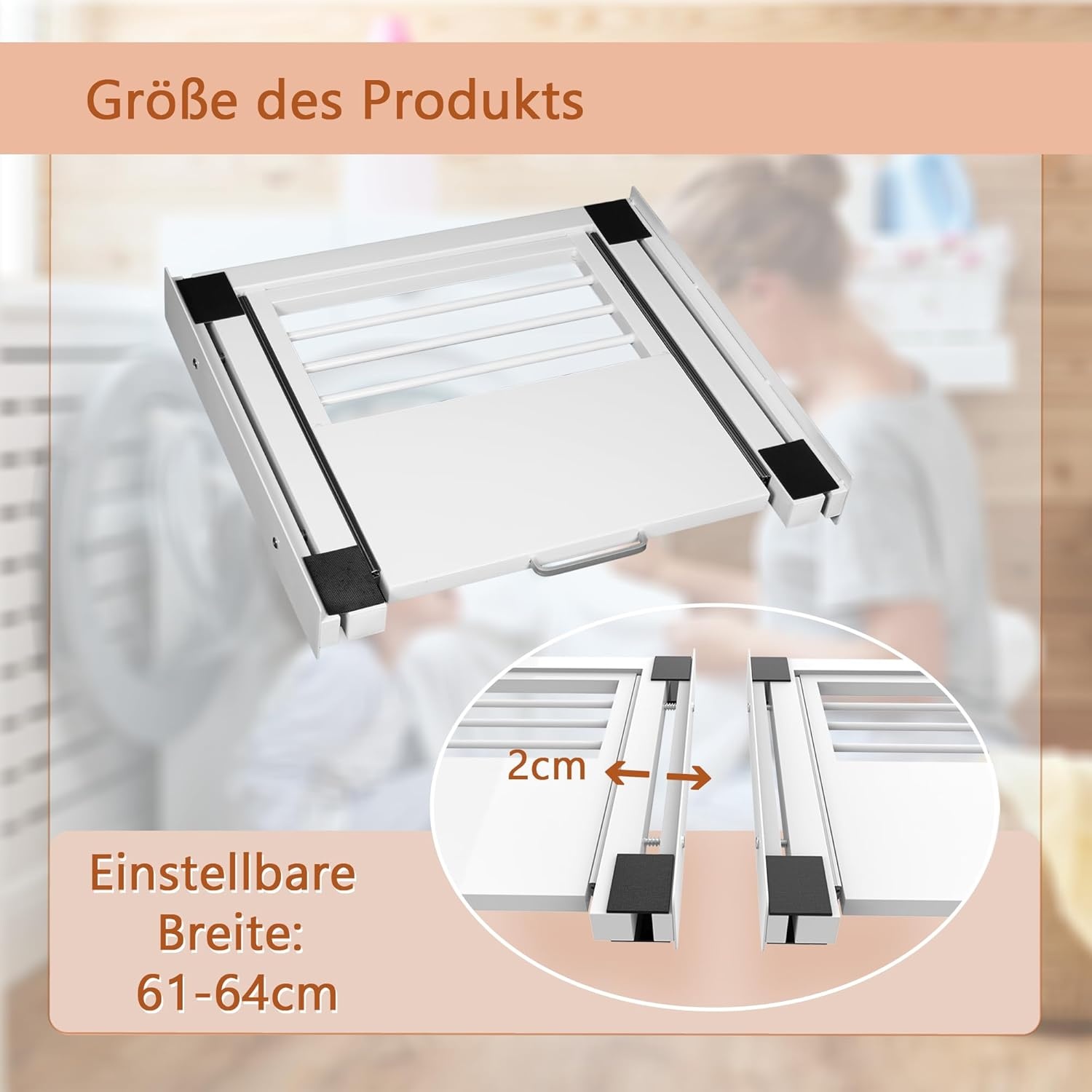 Bimiti Wasmachine/Droger Tussenbouwframe - 35% Korting - Wit