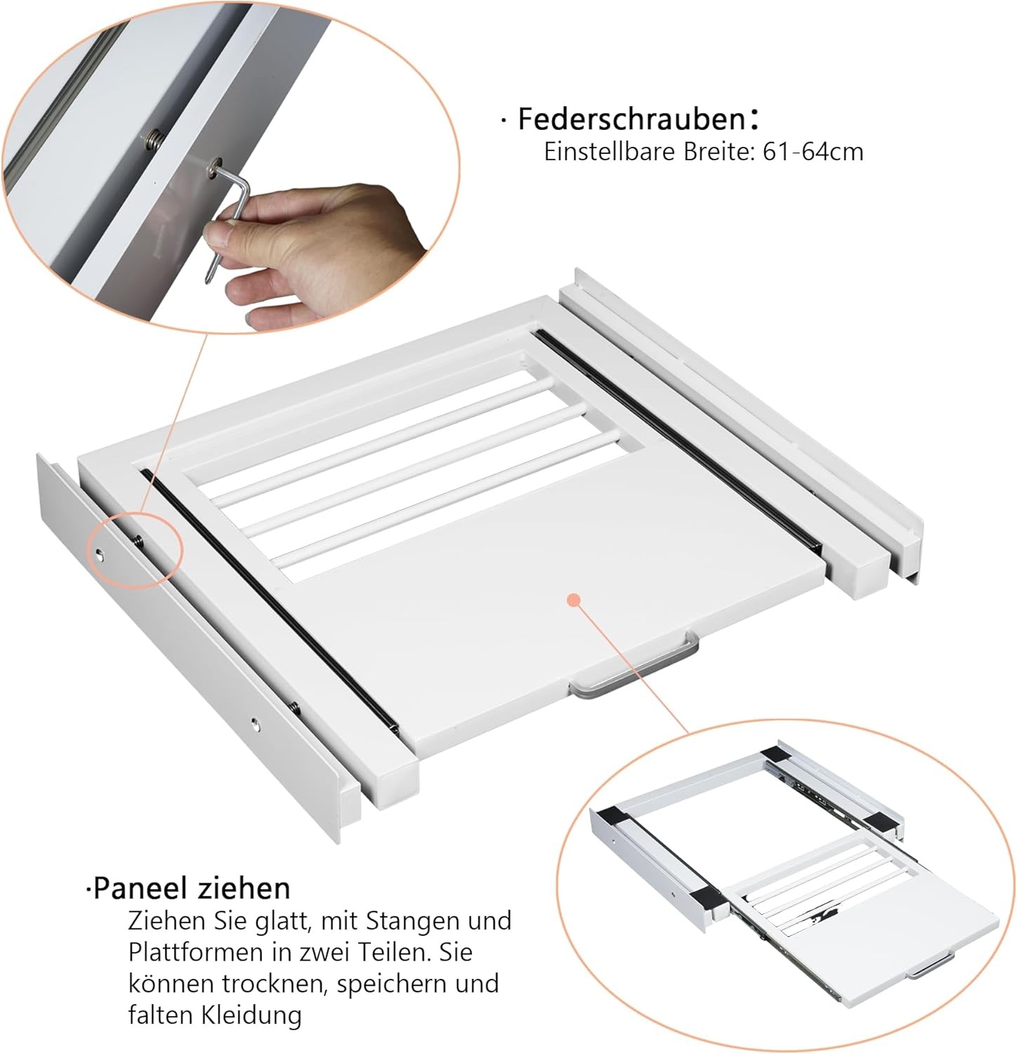 Bimiti Wasmachine/Droger Tussenbouwframe - 35% Korting - Wit
