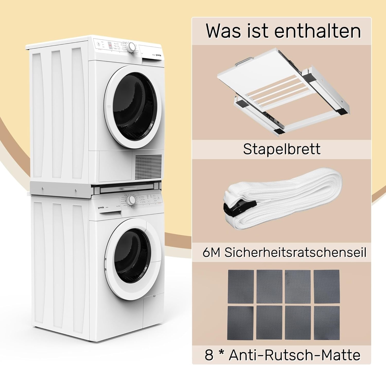 Bimiti Wasmachine/Droger Tussenbouwframe - 35% Korting - Wit