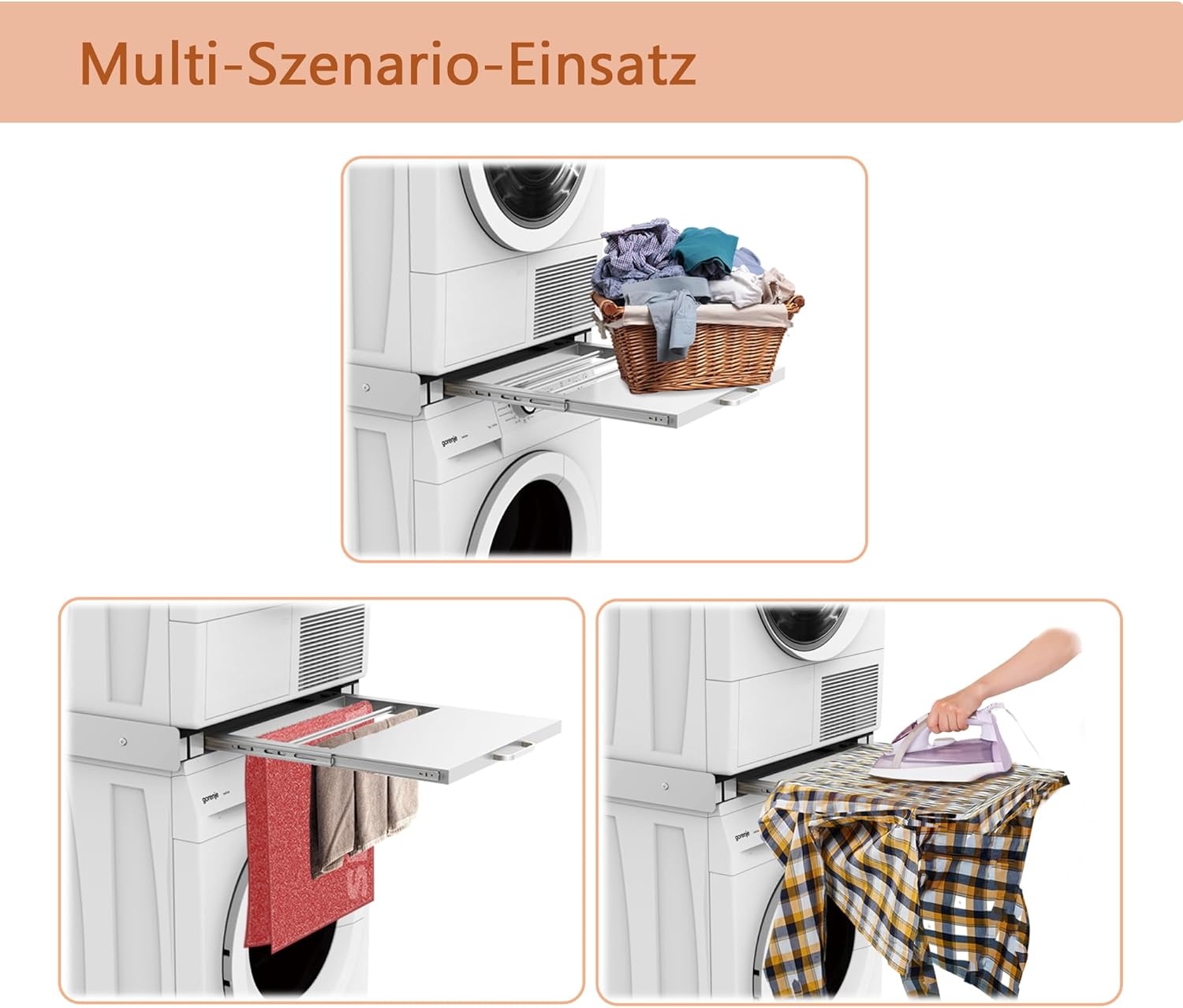 Bimiti Wasmachine/Droger Tussenbouwframe - 35% Korting - Wit