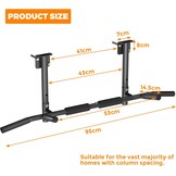 ONETWOFIT Optrekstang, wandmontage, balkmontage, plafondmontage 3-in-1, heavy duty, voor indoor home gym workout (max. 200 kg)