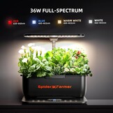 Spider Farmer SmartG12 Hydroponic Grow System, 12 Pods for Indoor and Outdoor Garden with 36W LED Plant Lamp, Full Spectrum, App and WiFi Controlled, 6 Litre Water Tank Pump System, Automatic