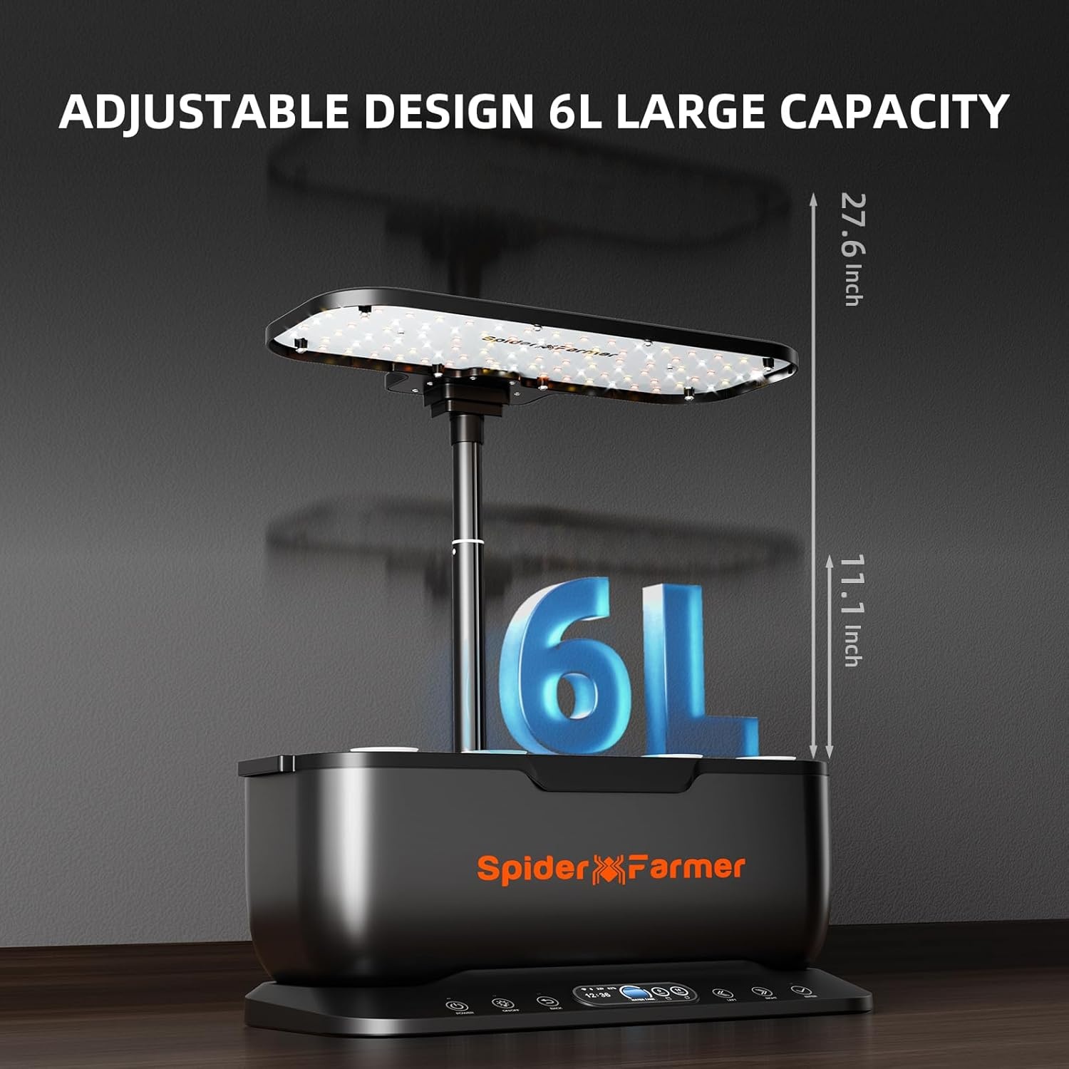 Spider Farmer SmartG12 Hydroponic Grow System, 12 Pods for Indoor and Outdoor Garden with 36W LED Plant Lamp, Full Spectrum, App and WiFi Controlled, 6 Litre Water Tank Pump System, Automatic