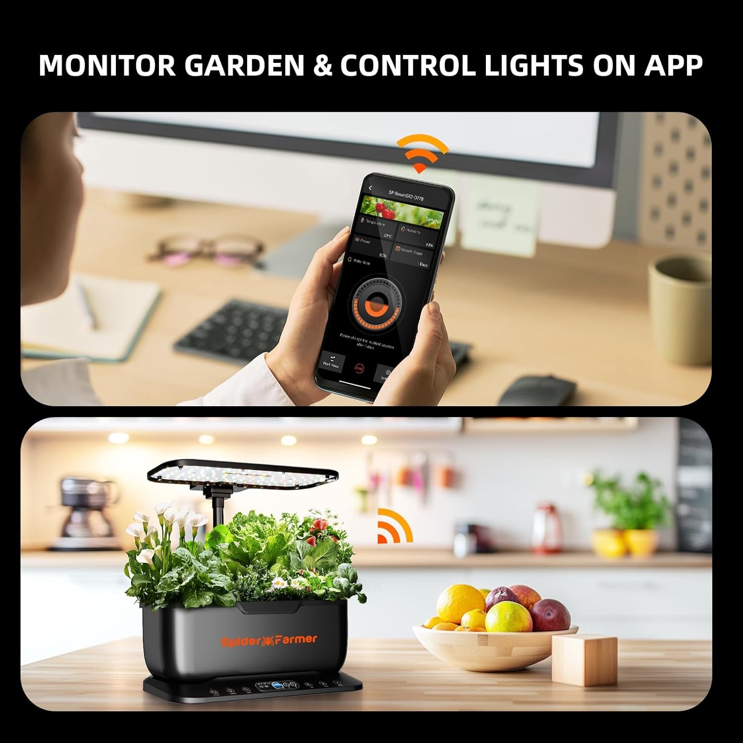 Spider Farmer SmartG12 Hydroponic Grow System, 12 Pods for Indoor and Outdoor Garden with 36W LED Plant Lamp, Full Spectrum, App and WiFi Controlled, 6 Litre Water Tank Pump System, Automatic