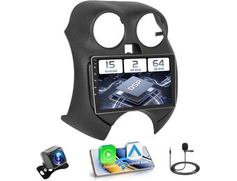 2+64 GB Android 13 autoradio voor Nissan MICRA MK4 K13 2010-2017 Radio Wireless Carplay Android Auto, 9 inch IPS touchscreenradio met achteruitrijcamera, Bluetooth, navi, WiFi, DSP, EQ, Mirror Link