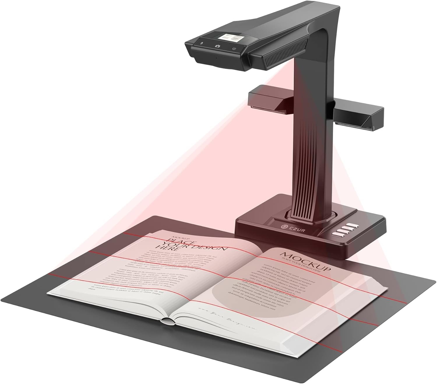 CZUR ET16 Professional Book Scanner 16MP with LED Fill Light, OCR Document Scanner, A3 Scanner, Document Camera, Visualizer for Windows and MacOS with Laser Plating Technology