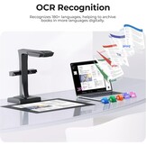 CZUR ET16 Professional Book Scanner 16MP with LED Fill Light, OCR Document Scanner, A3 Scanner, Document Camera, Visualizer for Windows and MacOS with Laser Plating Technology