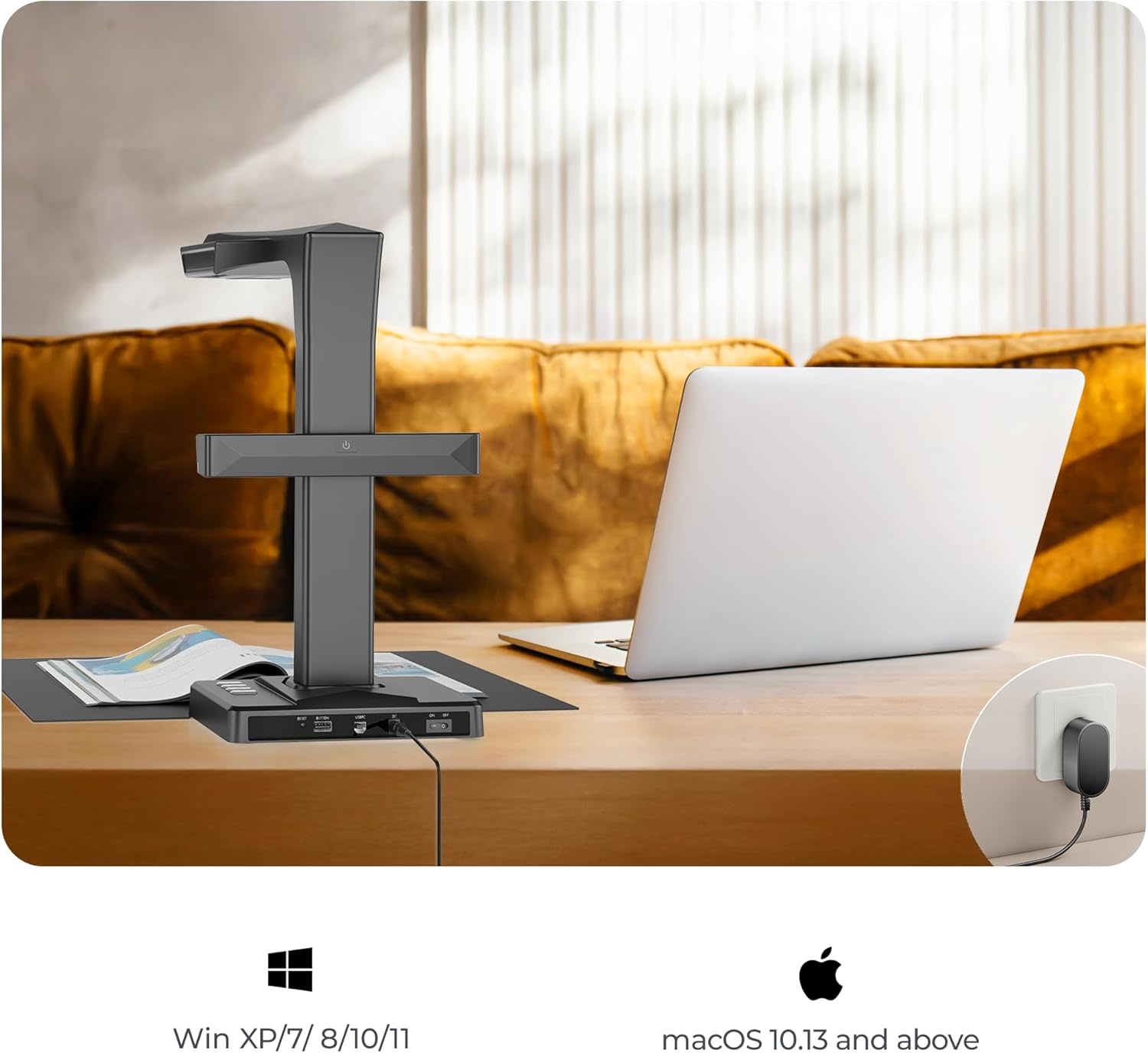 CZUR ET16 Professional Book Scanner 16MP with LED Fill Light, OCR Document Scanner, A3 Scanner, Document Camera, Visualizer for Windows and MacOS with Laser Plating Technology