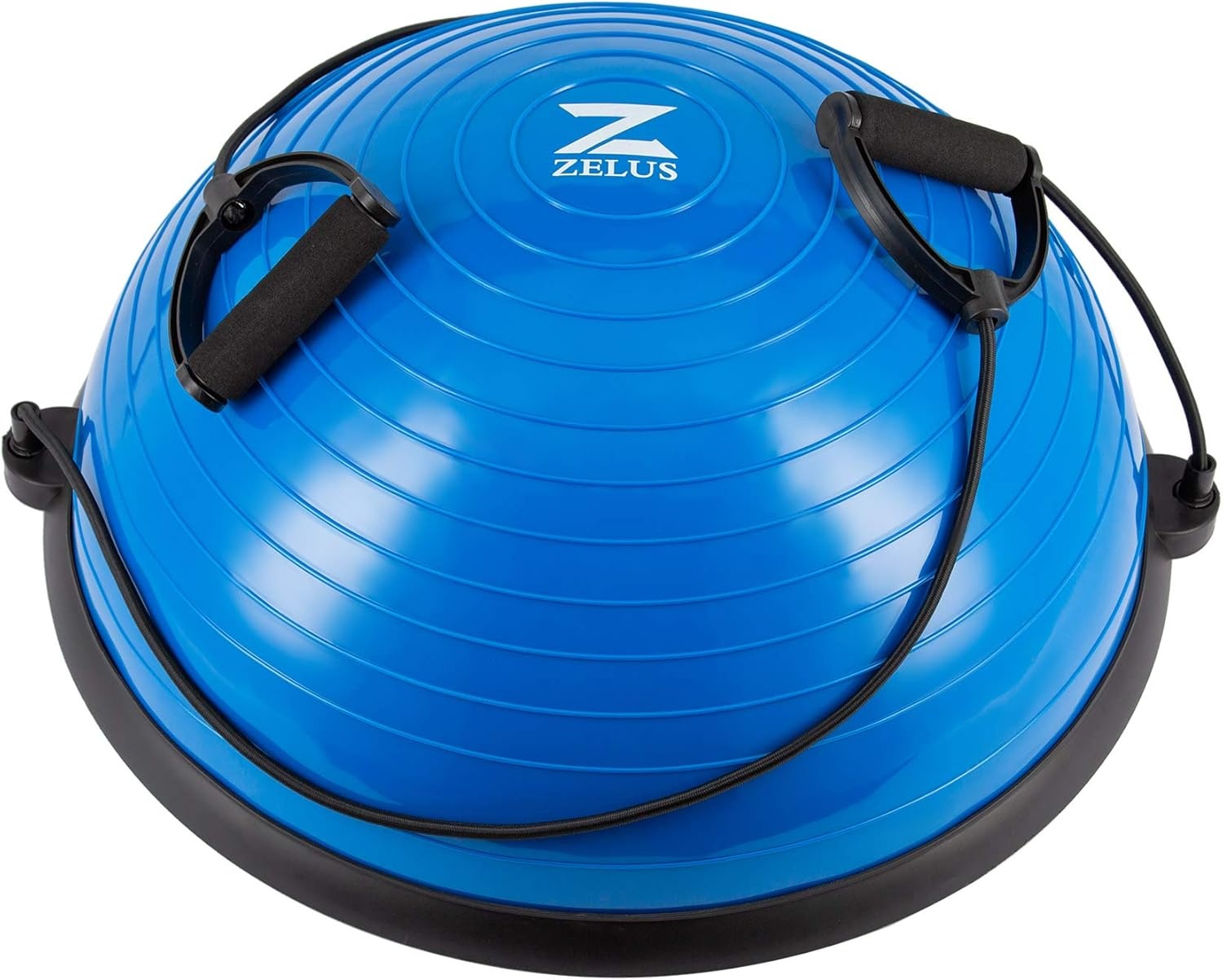ZELUS Balance ball trainer antislip, Balance ball, Halfrond balance board met weerstandsbanden oefenbal voor yoga fitness, Krachttraining, Core Training, Balanstraining