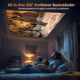 Beamer, thuisbioscoop-beamer, 4K, ondersteunt 28000 lumen, 1080p, Full HD, wifi6, Bluetooth 5.4, voor mobiele telefoon, laptop, zwart