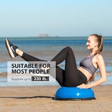 ZELUS Balance ball trainer antislip, Balance ball, Halfrond balance board met weerstandsbanden oefenbal voor yoga fitness, Krachttraining, Core Training, Balanstraining