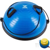 ZELUS Balance ball trainer antislip, Balance ball, Halfrond balance board met weerstandsbanden oefenbal voor yoga fitness, Krachttraining, Core Training, Balanstraining