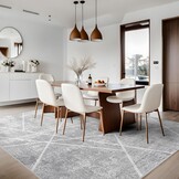 Vamcheer Grijs Geometrisch Tapijt 160x230 cm - Nu 30% Korting!