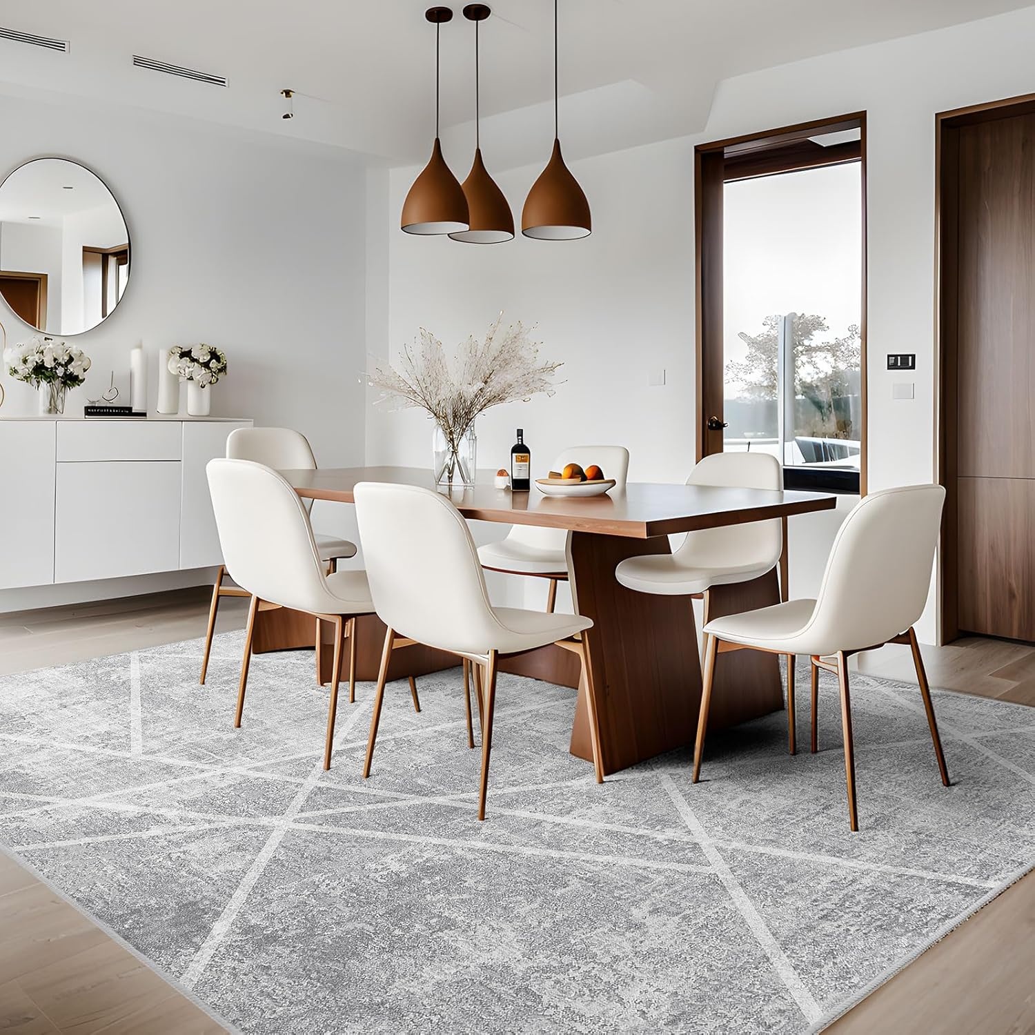 Vamcheer Grijs Geometrisch Tapijt 160x230 cm - Nu 30% Korting!