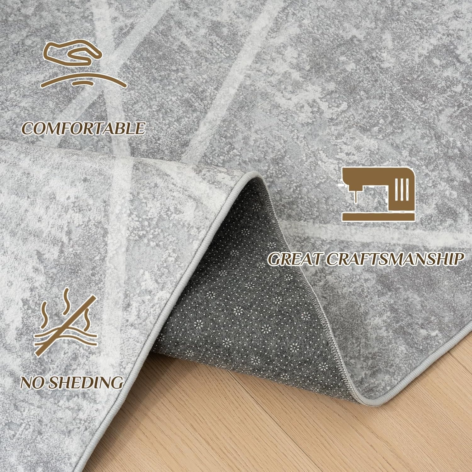 Vamcheer Grijs Geometrisch Tapijt 160x230 cm - Nu 30% Korting!