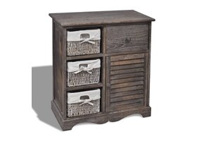 VidaXL Kast met 3 Weefmanden - Bruin (63% Korting)